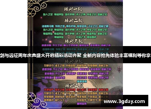 剑与远征周年庆典盛大开启精彩活动齐聚 全新内容抢先体验丰富福利等你拿